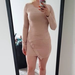 Light pink blush agaci faux suede dress large